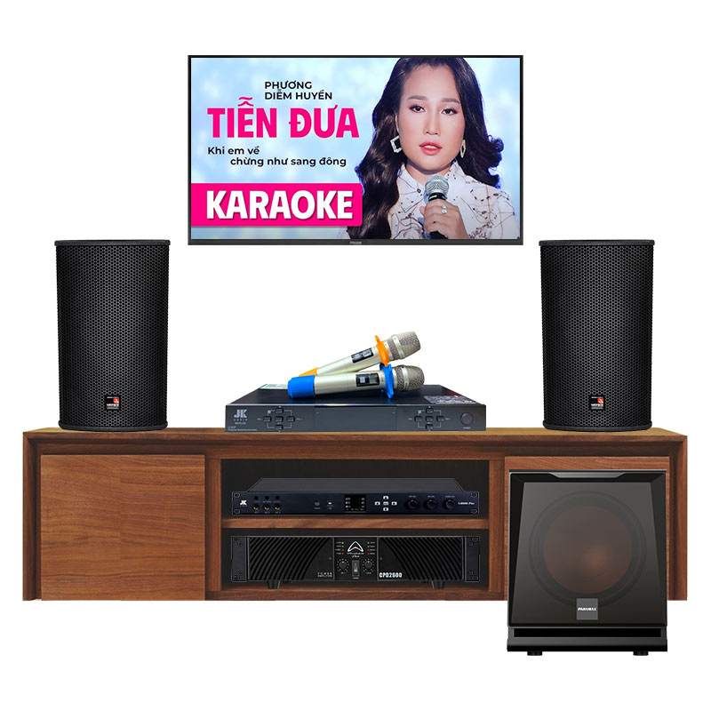 Dàn karaoke gia đình KHD22 (Tecnare E10, sub Paramax D30, Wharfedale CPD2600, JKaudio X6000 Plus, B5 Plus)