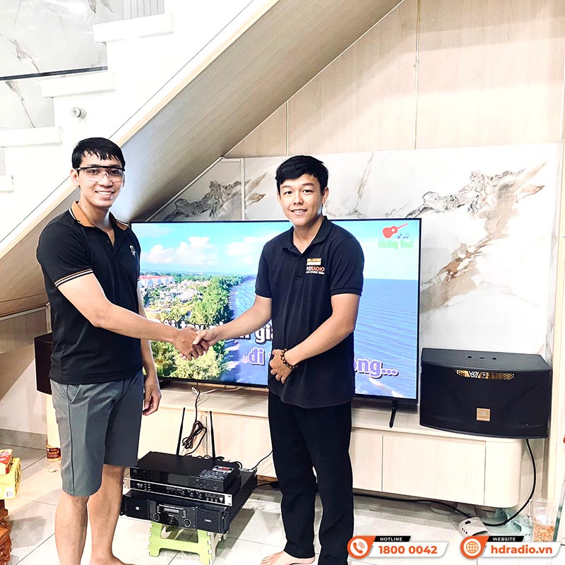 khách hàng mua và lắp đặt Dàn karaoke gia đình KHD41 tại hdradio