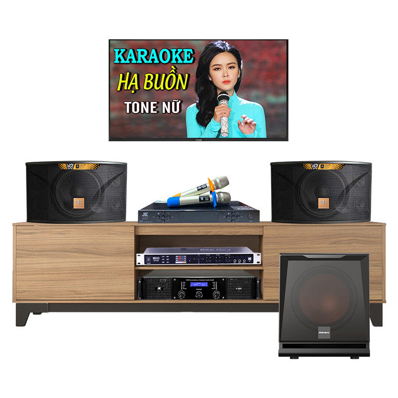 Dàn karaoke gia đình KHD42 (JBL Ki110 Gold Edition, Neko DK1000, JKaudio H2600, B5 Plus, sub Paramax D30)