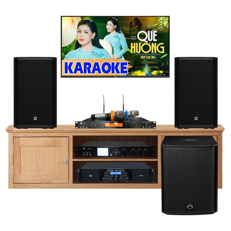 Dàn karaoke gia đình KHD75 (Electro Voice ZLX12-G2, Wharfedale T-SUB AX15B, JKAudio H2600, X9000 Pro, B9)