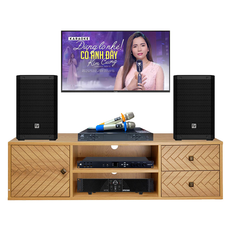 Dàn karaoke gia đình KHD87 (Electro-Voice ZLX8-G2, Wharfedale CPD2600, JKAudio X6000 Plus, JKAudio B5 Plus)