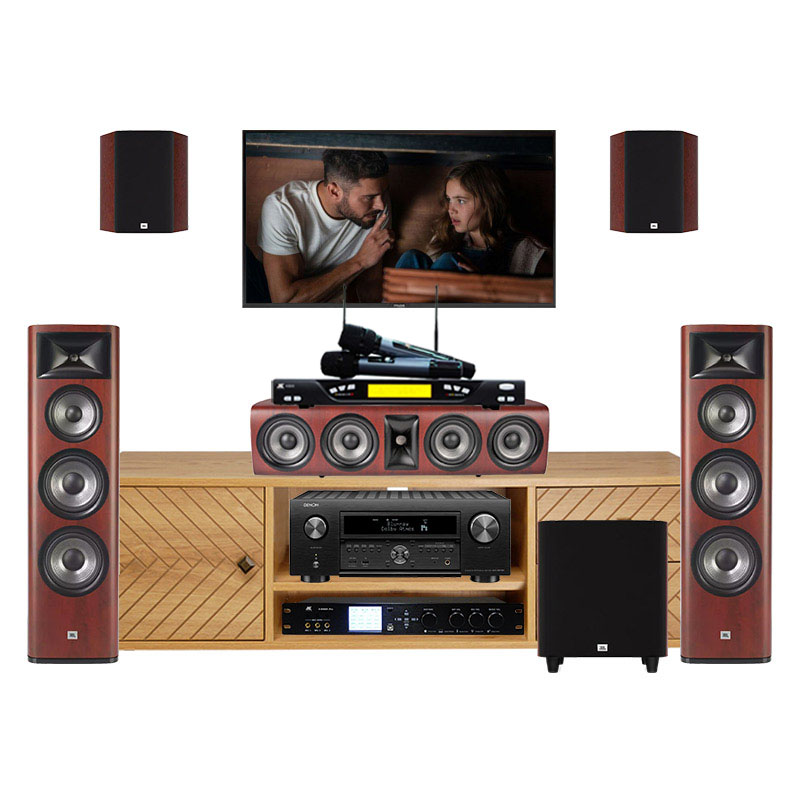 Dàn âm thanh đa năng xem phim, nghe nhạc, karaoke JBL, Denon DN 01 (Denon AVC X6700H, JBL Studio 698, 610, 665C, 660P, JKaudio X9000 Pro, K800)