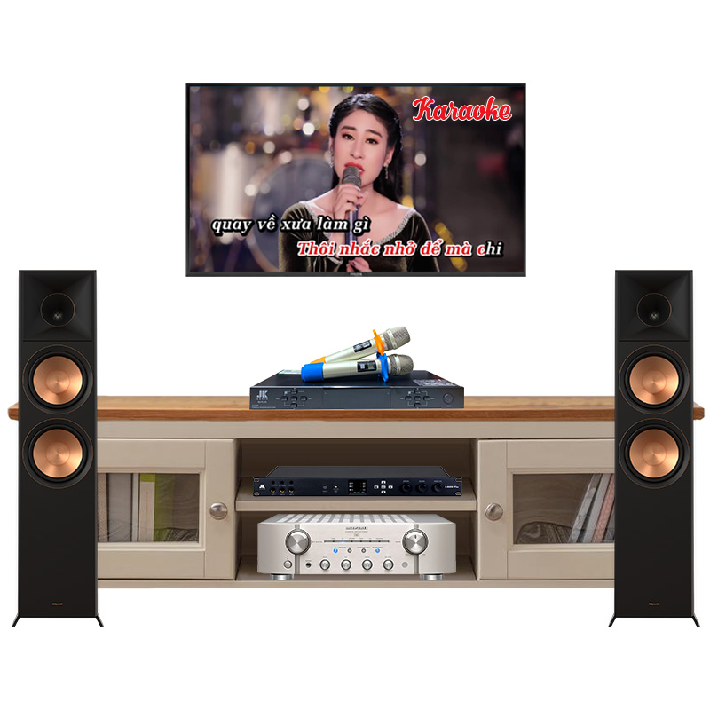 Dàn nghe nhạc và Hát karaoke Klipsch NK24 (Klipsch RP8000F II, Amply Marantz, Micro, Jkaudio X6000 Plus)