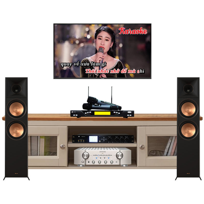 Dàn nghe nhạc và Hát karaoke Klipsch NK25 (Klipsch RP8000F II, Marantz PM8006, JKaudio k800, X9000 Pro)