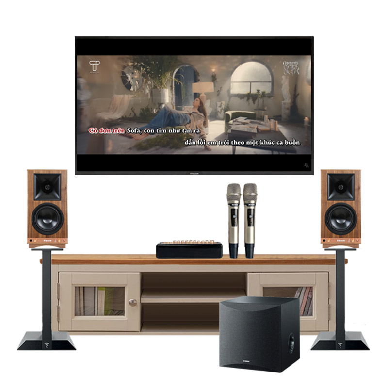 Dàn nghe nhạc và Hát Karaoke mini NK50 (Klipsch The Sixes, Yamaha NS SW050, Acnos Mi30S)