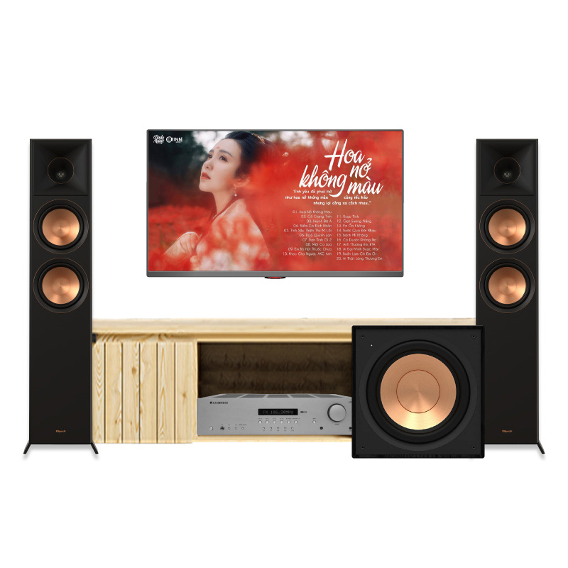 Dàn nghe nhạc Klipsch, Cambridge NN56 (Klipsch RP5000F II, Cambridge AXR100, Sub Klipsch R101SW)