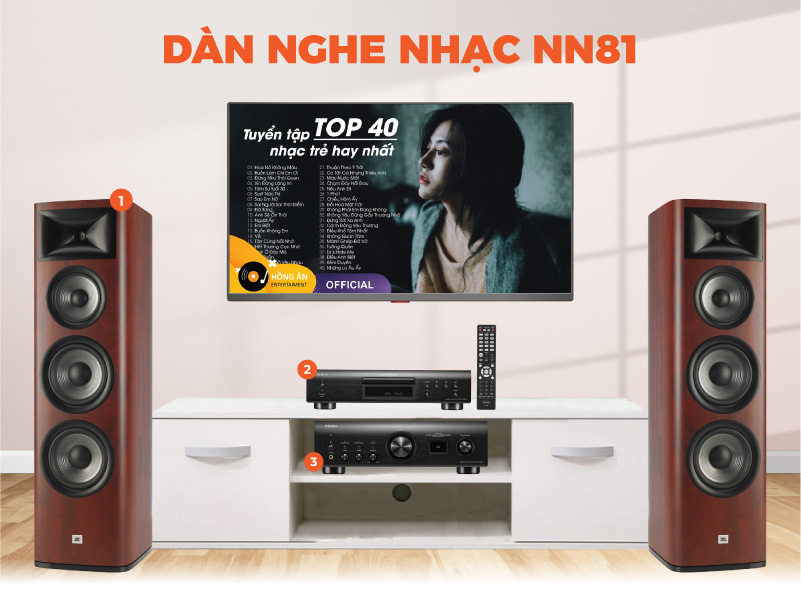 Dan nghe nhac co dau CD Denon, JBL NN81