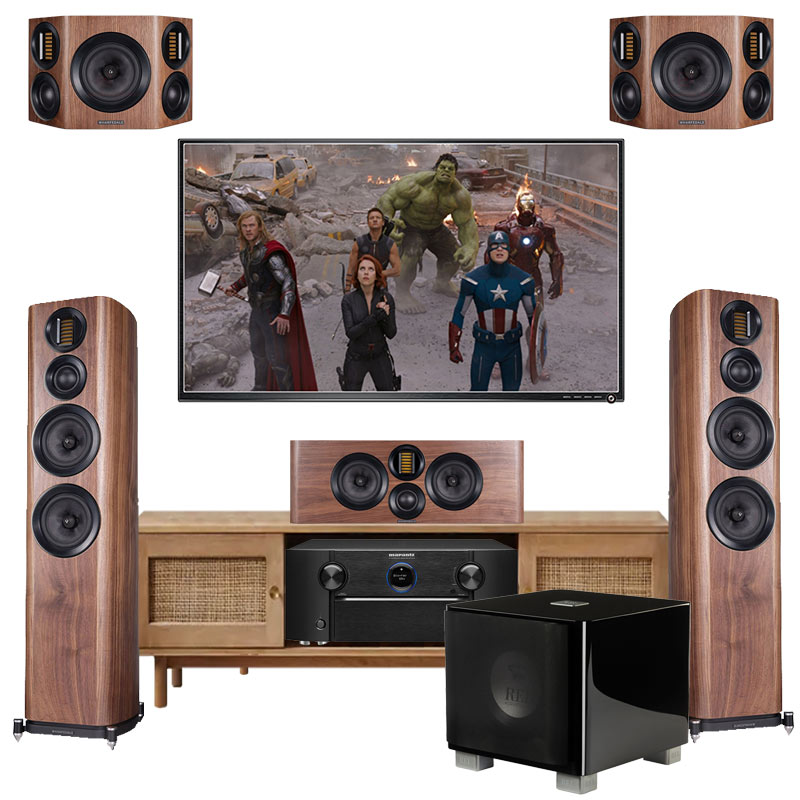 Dàn xem phim nghe nhạc 5.1 Wharfedale PN14 (Marantz SR7015, Wharfedale Evo 4.4, 4.S, 4.C, Rel T9X)