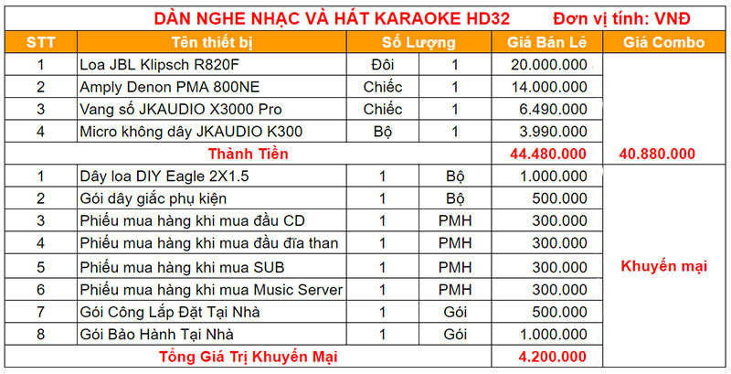 Giá dàn nghe nhạc và hát karaoke HD32
