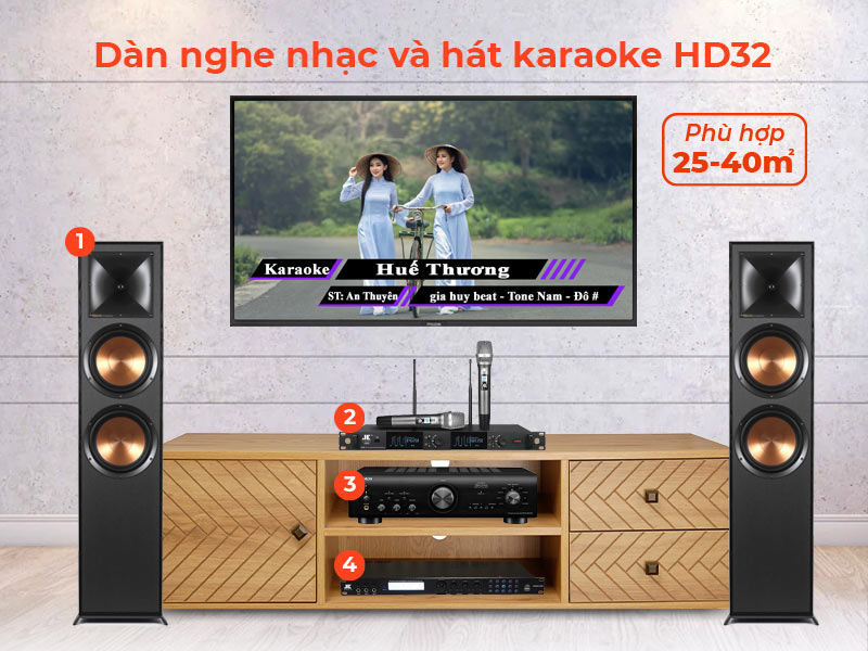 Dàn âm thanh nghe nhạc và hát karaoke HD32