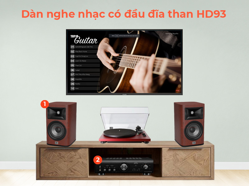 bộ dàn nghe nhạc có đầu đĩa than HD93 