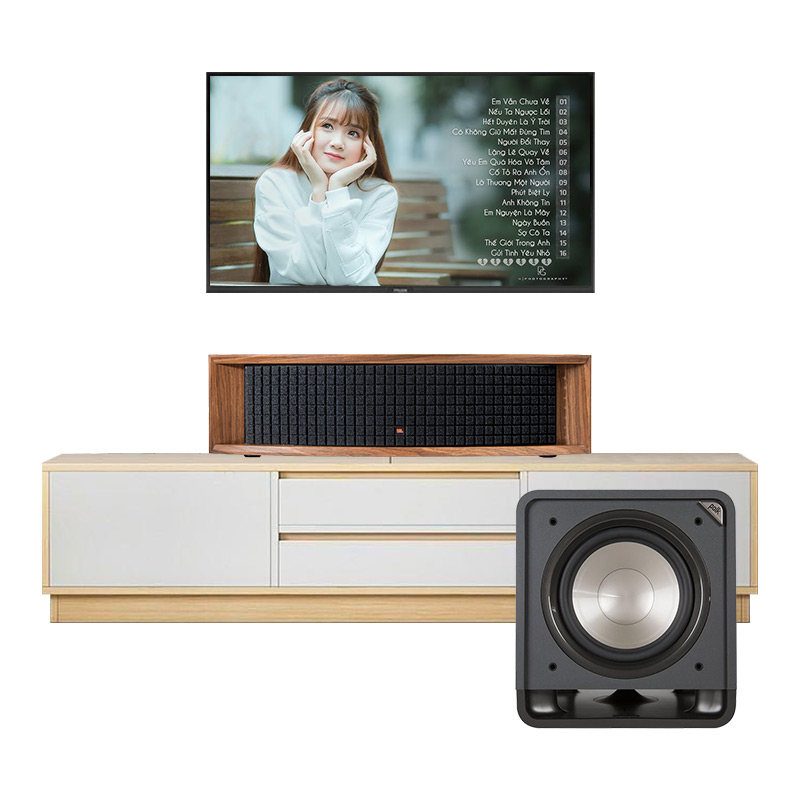 Dàn Nghe nhạc JBL NH28 (JBL L75ms Music System màu Walnut, Polk Audio HTS12)