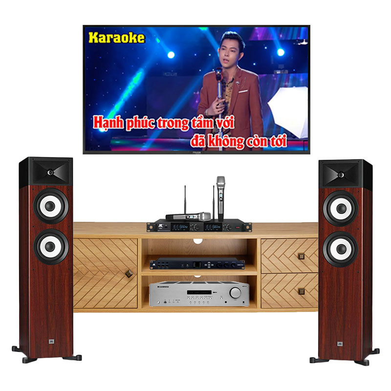 Dàn Nghe Nhạc và Hát Karaoke NK15 ( JBL A180 + AXR100 + Micro + vang số )