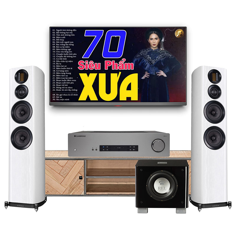 Dàn nghe nhạc Wharfedale, Cambridge NN23 (Wharfedale Evo 4.4 + Cambridge CXA61 + Sub Rel)