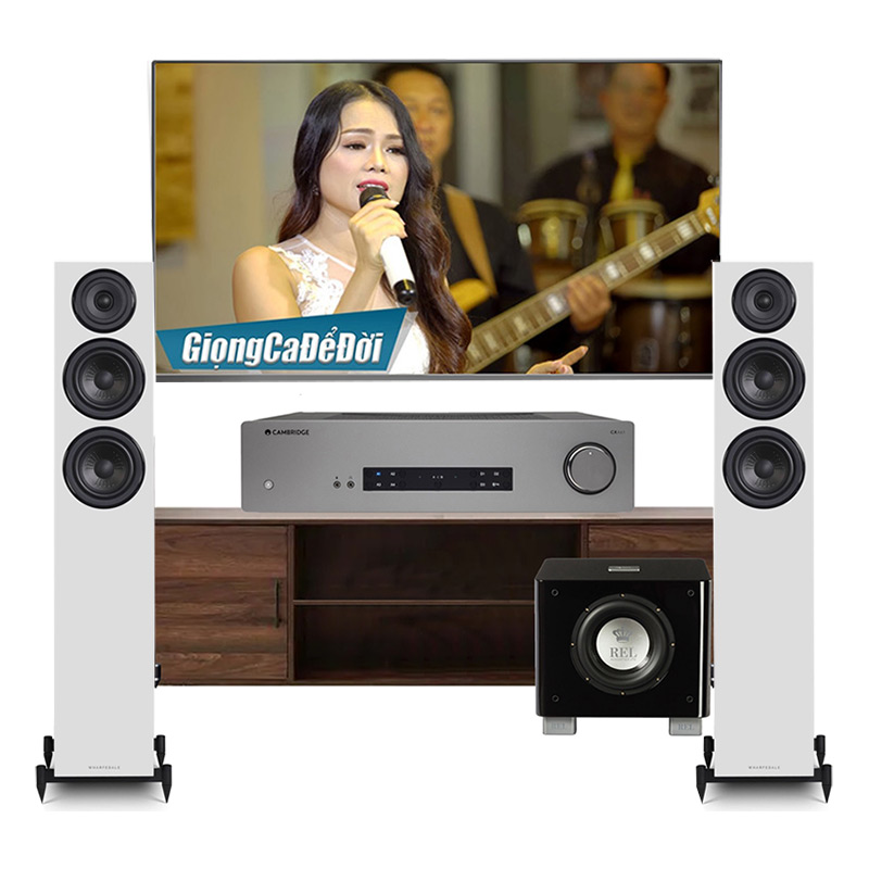 Dàn nghe nhạc Wharfedale, Cambridge NN27 (Wharfedale diamond 12.4 + Cambridge CXA61 + Sub Rel)