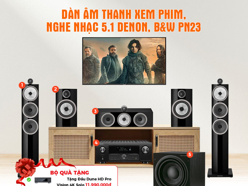 Dàn âm thanh xem phim nghe nhạc 5.1 Denon, B&W PN23