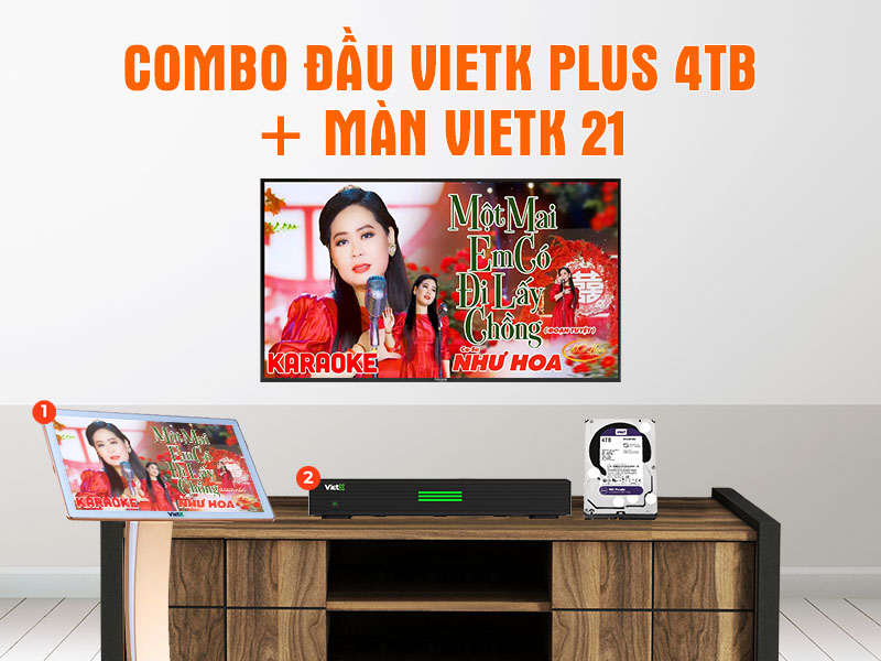 Combo đầu VietK Plus 4TB + Màn VietK 21
