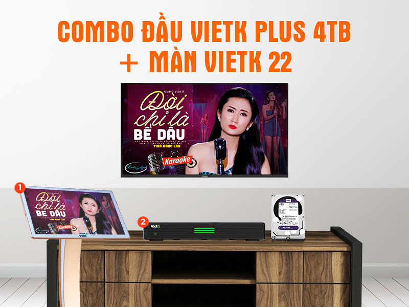 Combo đầu VietK Plus 4TB + Màn VietK 22
