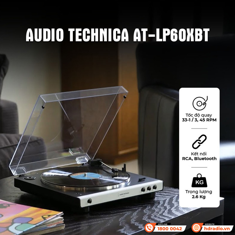 Tính năng của Đầu đĩa than Audio Technica AT LP60XBT