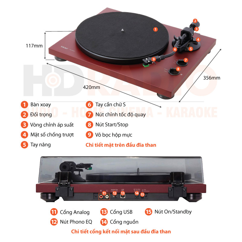 Đầu Đĩa Than TEAC TN-400BT-SE-17