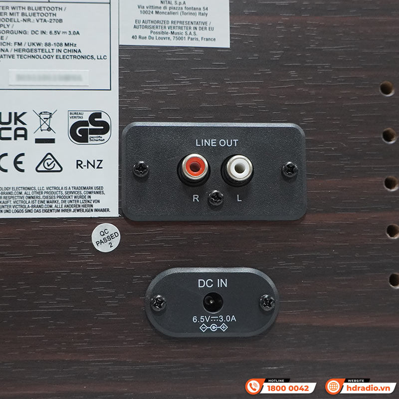 Máy Hát Đĩa Than Kết Hợp Đầu CD, Đài FM, Loa Victrola The Empire, Bluetooth 4.2, FM, AUX 3,5 mm-9