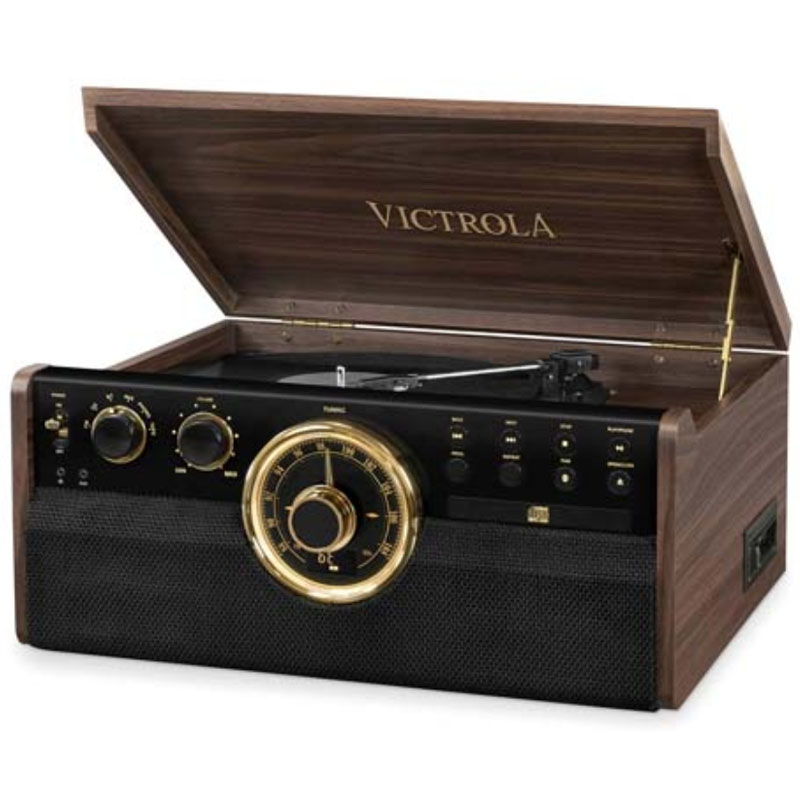 Máy Hát Đĩa Than Kết Hợp Đầu CD Loa Victrola The Empire, Bluetooth 4.2, FM, AUX 3,5 mm