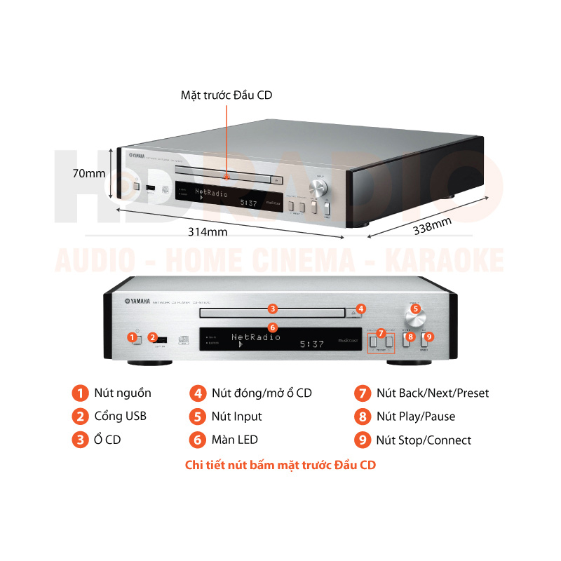 Chú thích đầu CD Yamaha CD-NT670