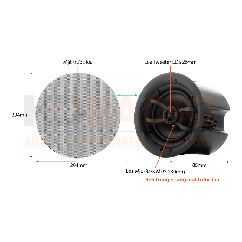Loa âm trần Atmos Piega in-ceiling 5.25, Bass 13cm, 30W-3