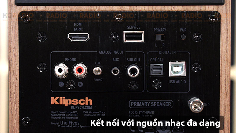ket noi loa klipsch the fives
