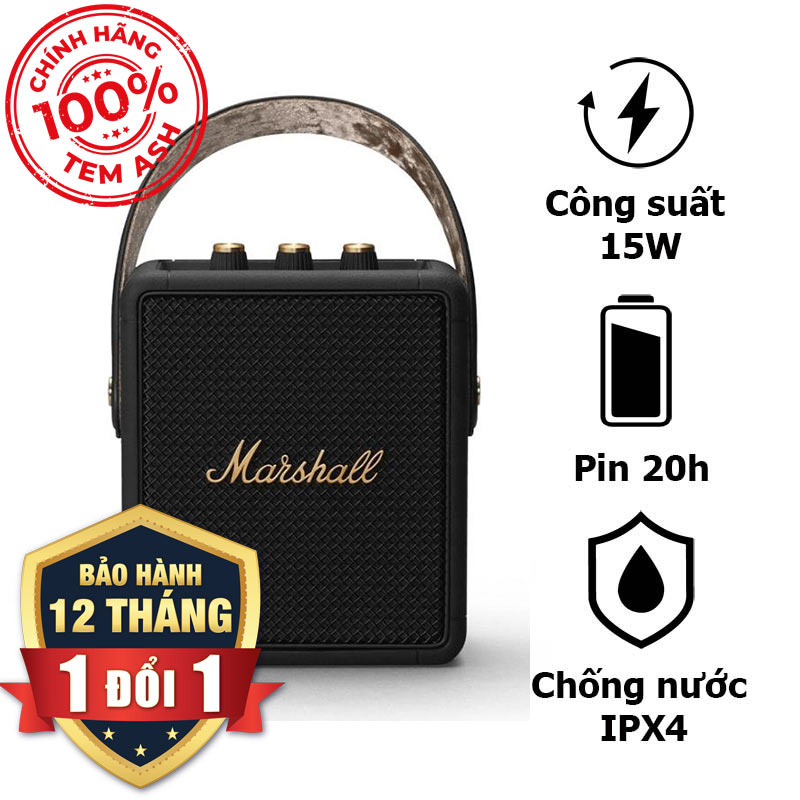 Loa Marshall Stockwell 2 (II) Pin 20h, Công suất 15W, IPX4, Bluetooth, AUX
