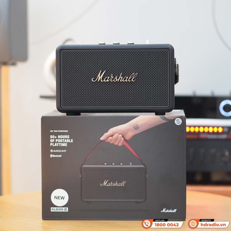 Loa Marshall Kilburn 3 (III) Pin 50h, Công Suất 50W, Chống Nước IP54, Auracast, Bluetooth 5.3, AUX 3.5mm-1