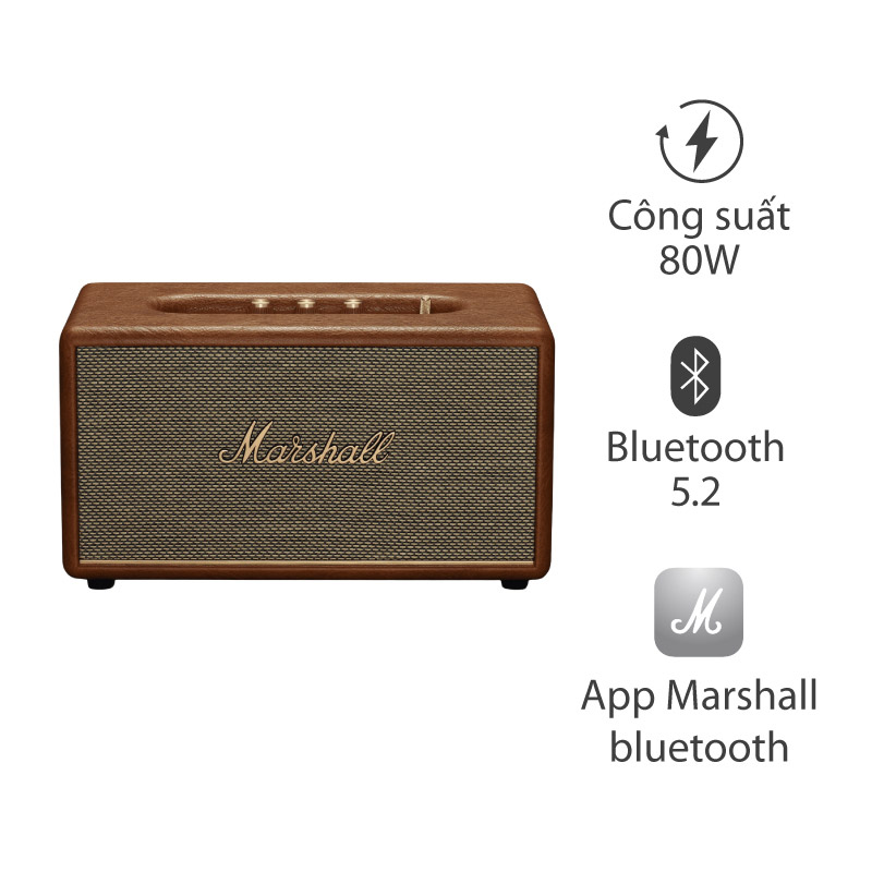 Loa Marshall Stanmore 3 (III), Công Suất 80W, Bluetooth 5.2, AUX, RCA, Nút Đa Hướng, Đủ 3 Màu (Đen, Nâu, Trắng)
