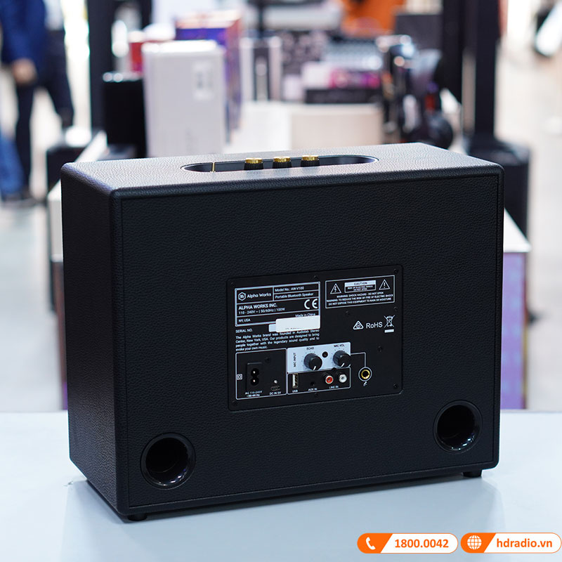 mặt sau loa Alpha Works Classic V100 