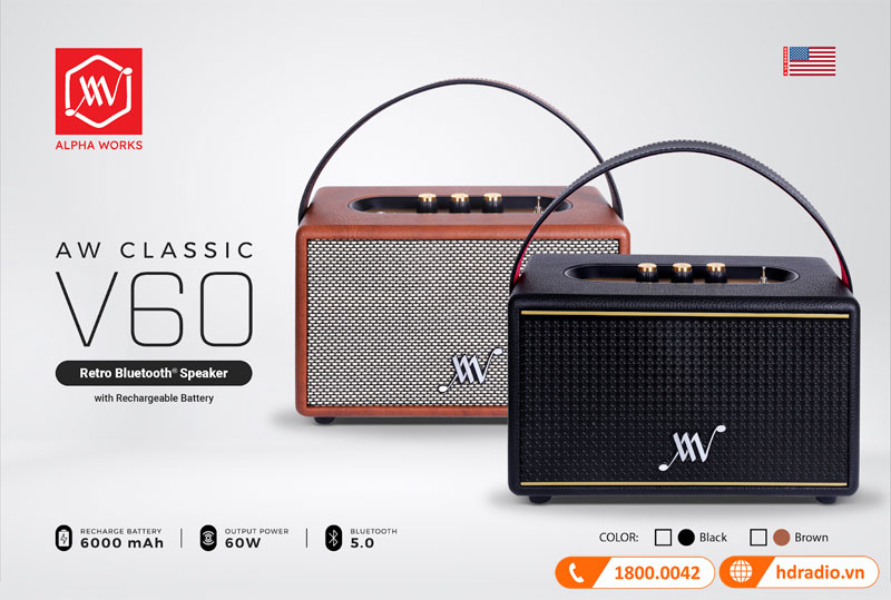 Ra mắt loa alpha works classic v60 nổi bật, kết nối đa dạng