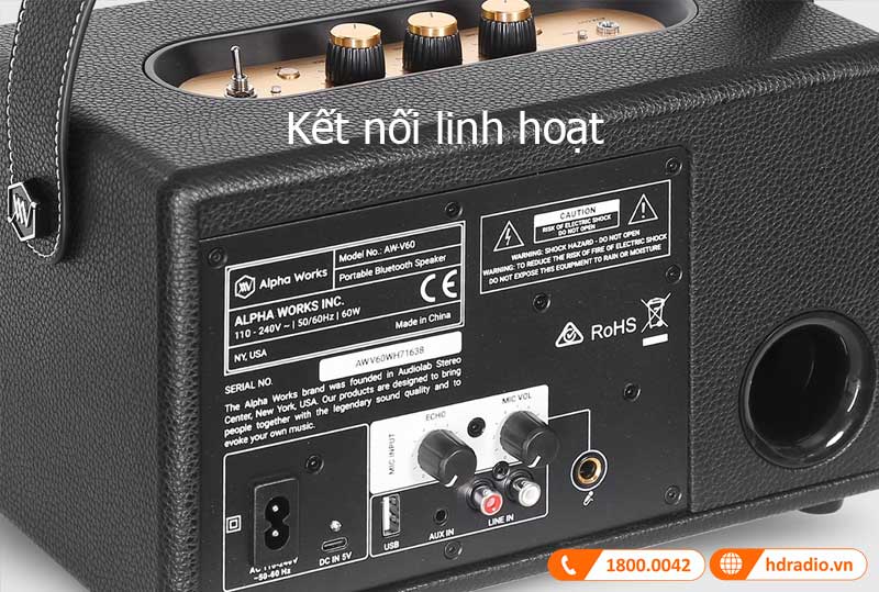 Ra mắt loa alpha works classic v60 nổi bật, kết nối đa dạng