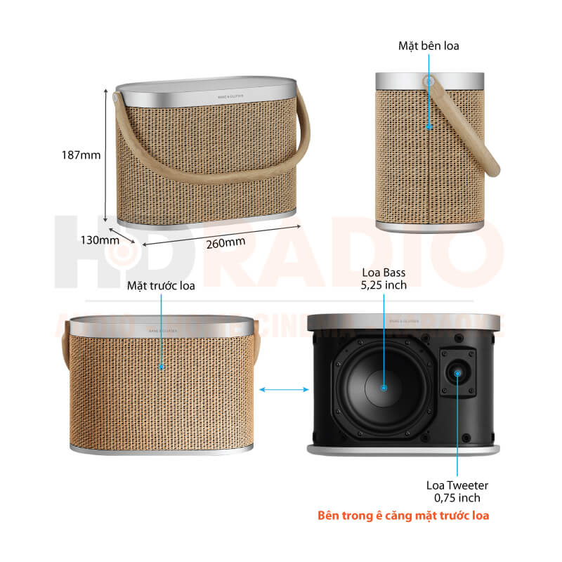 Loa B&O Beosound A5, Pin 12h, Công Suất 280W, IP65, Bluetooth, WiFi, Sạc Không Dây Qi, Chip Mozart Mới-1
