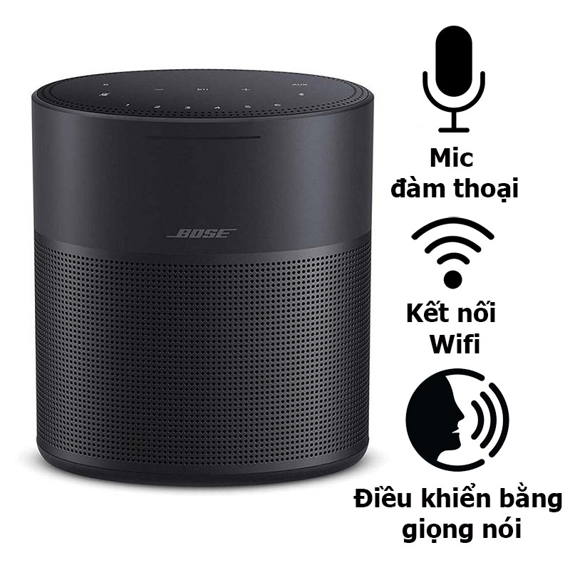 Loa Bose Home Speaker 300 Chính Hãng, Âm thanh 360 độ, AUX, Bluetooth, Wifi, Airplay 2, Tích hợp micro đàm thoại