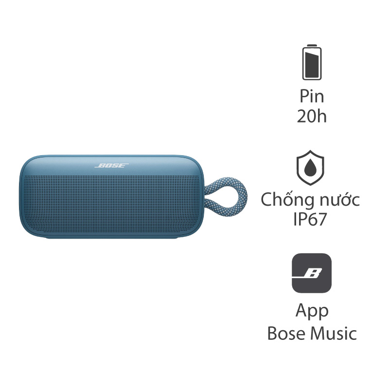 Loa Bose Soundlink Plus, Pin 20H, Chống Nước IP67, Bluetooth 5.4, USB-C, Ghép Nối Không Dây 2 Loa Party&Stereo, Bose Music App