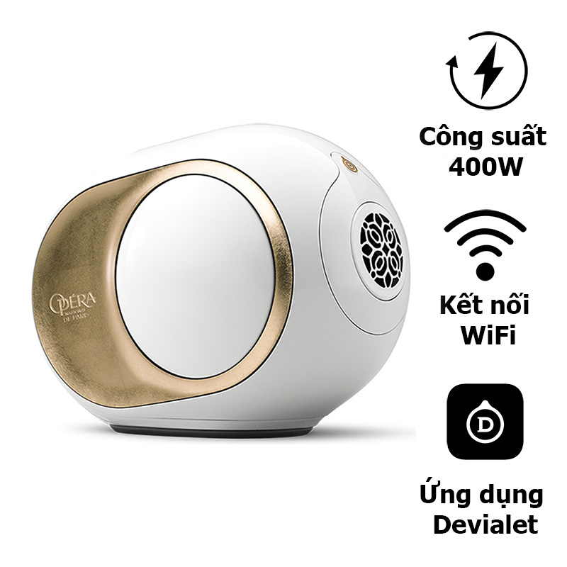 Loa DEVIALET Phantom II 98db Opera De Paris (Cánh Loa Mạ Vàng Moon Gold), 400W,  Bluetooth, Wifi, AirPlay, Optical