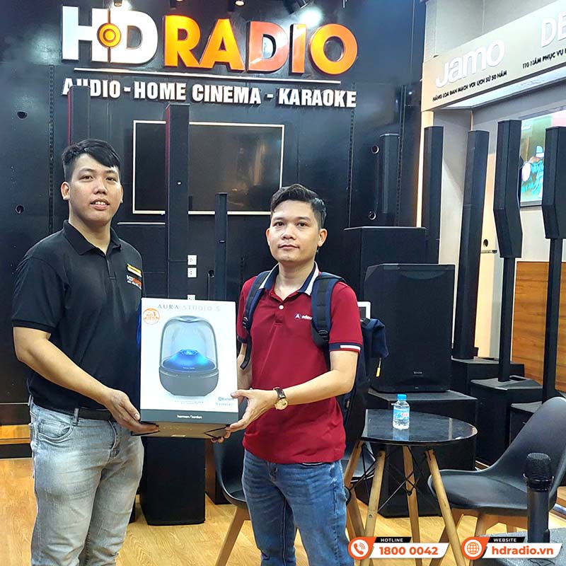 Loa Harman Kardon Aura Studio 5, LED mới đẹp, Công suất 160W, Bluetooth 5.4 Auracast, AUX-7