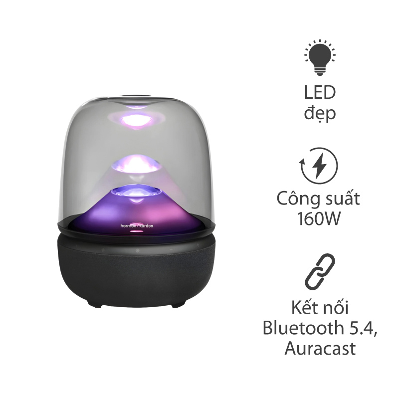 Loa Harman Kardon Aura Studio 5, LED mới đẹp, Công suất 160W, Bluetooth 5.4 Auracast, AUX
