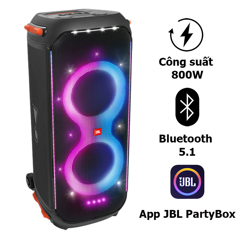 Loa JBL PartyBox 710 Chính Hãng, LED Đẹp, IPX4, Công Suất 800W, Bluetooth, AUX, USB, True Wireless Stereo