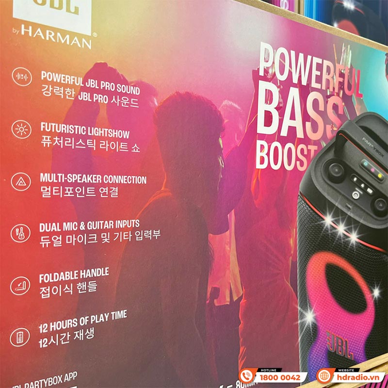 Loa JBL PartyBox Club 120, Pin 12 Giờ, Công Suất 160W, LED Đẹp, AUX, Micro, Bluetooth 5.3, IPX4, AI Sound Boost, Auracast, App JBL Partybox-23
