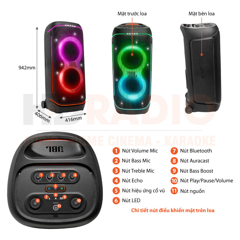 Chú thích Loa JBL PartyBox 720
