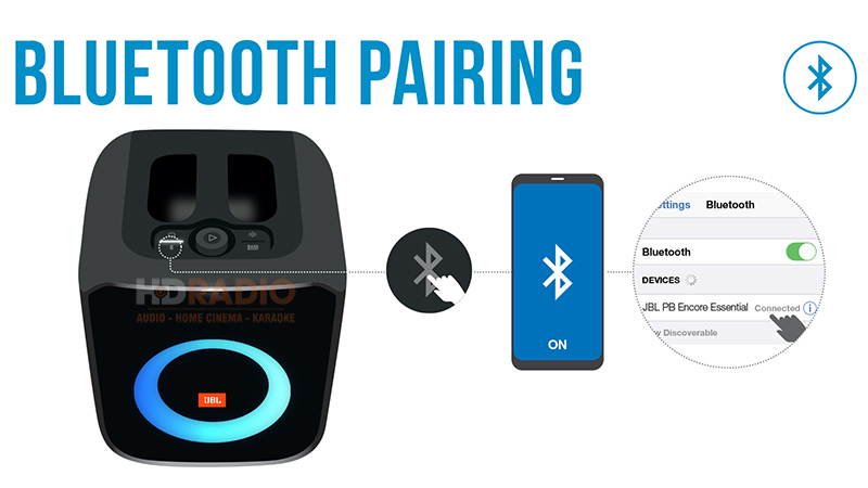 Loa JBL PartyBox Encore Essential hướng dẫn kết nối Bluetooth