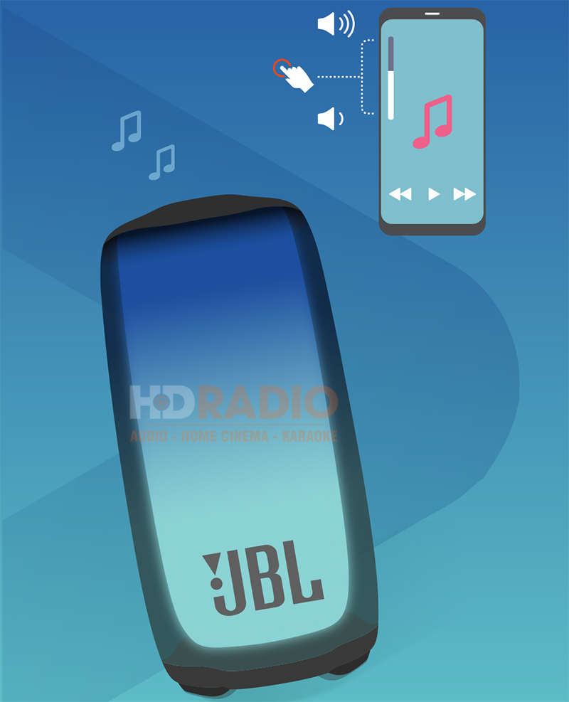 Loa JBL PULSE 5 hướng dẫn điều chỉnh âm lượng 