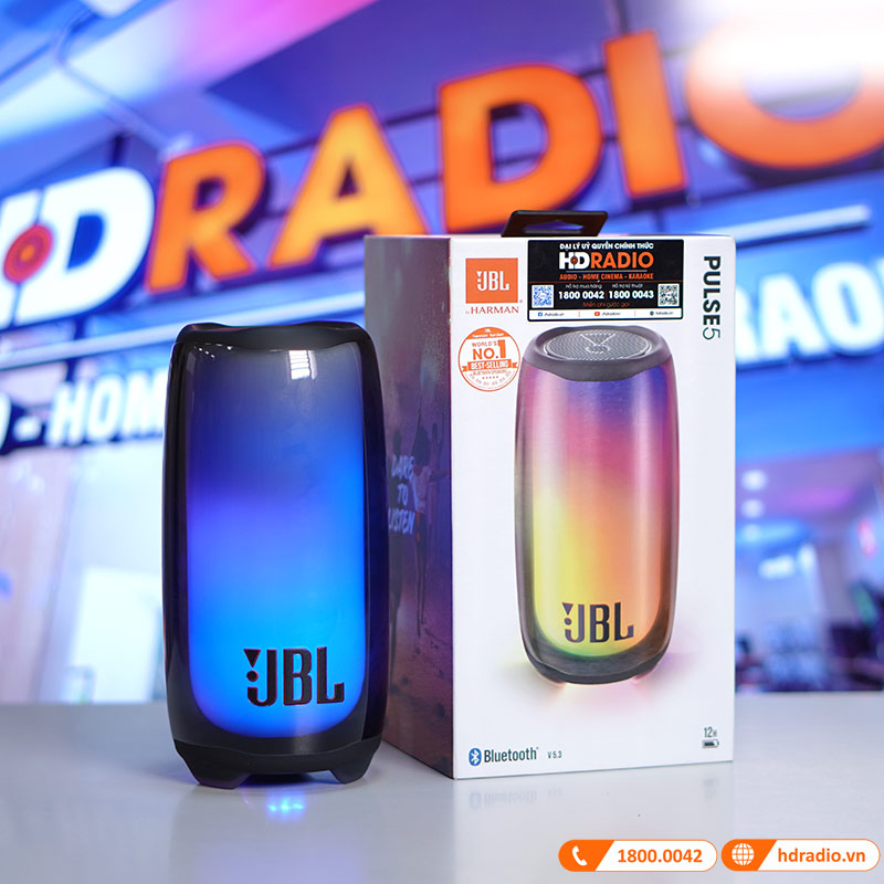 Loa JBL Pulse 5, Pin 12 giờ, LED 360 Độ, Chống Nước IP67-4