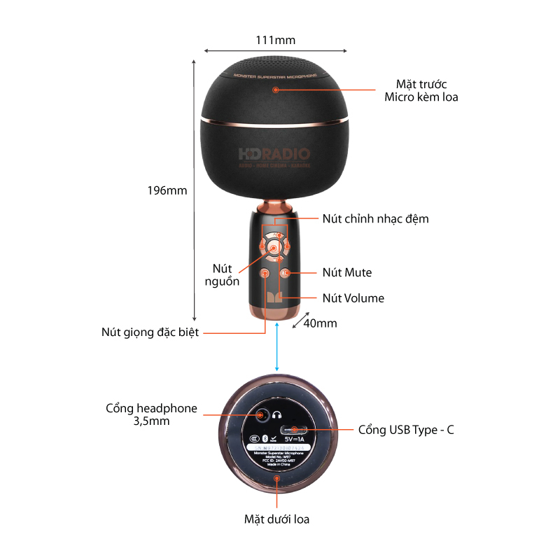 Micro kèm loa Monster M97-2