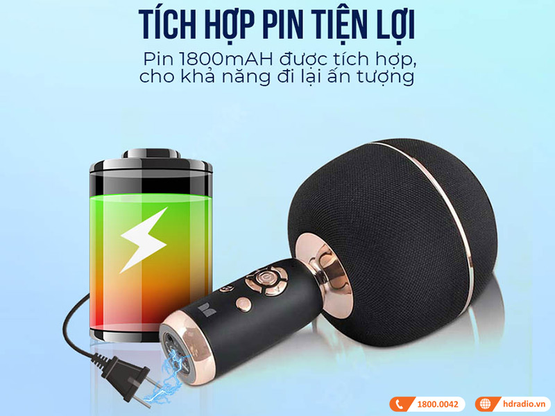 Micro kèm loa Monster M97 voi Pin tich hop