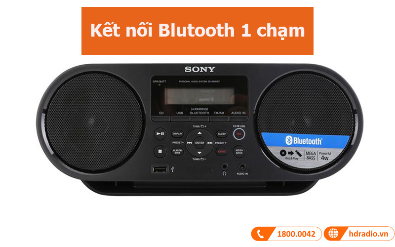 loa + đầu CD Sony Boombox ZS-RS60BT kết nối bluetooth